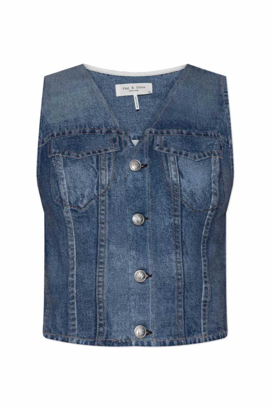 Rag & Bone BLUE Vest made of denim-like fabric