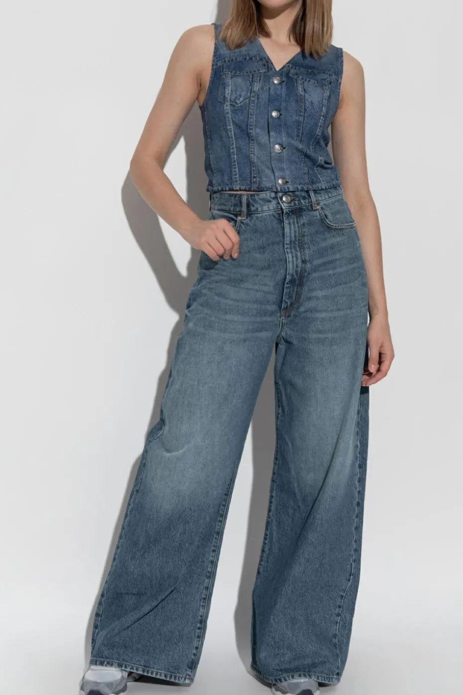 Rag & Bone BLUE Vest made of denim-like fabric