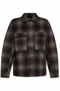 Rag & Bone BROWN Plaid pattern shirt