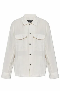 Rag & Bone cream Linen shirt with pockets