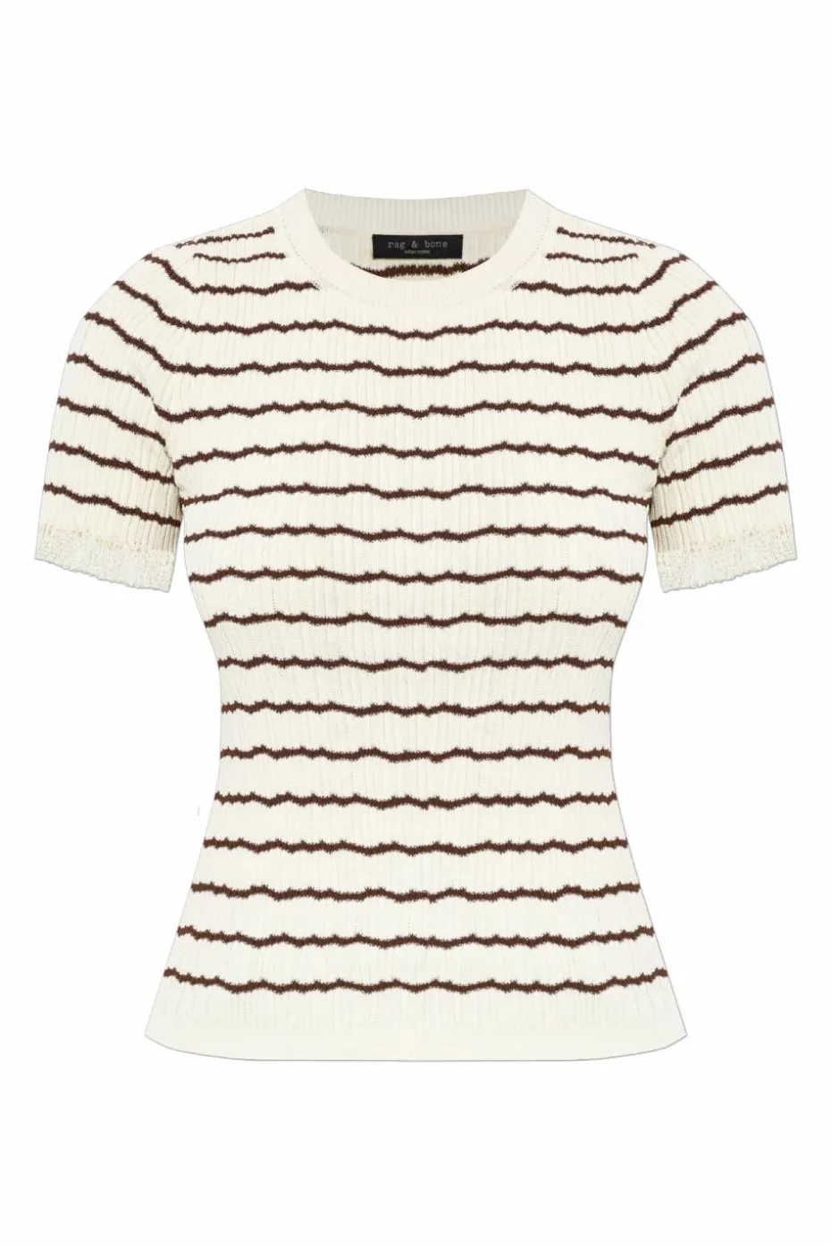 Rag & Bone cream Striped pattern top