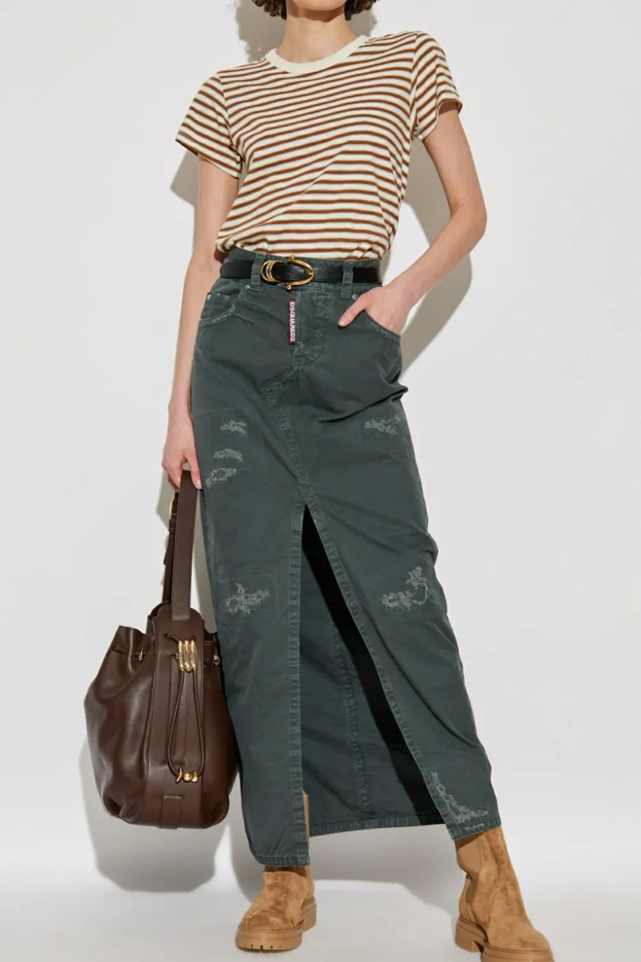 Rag & Bone cream Striped pattern T-shirt