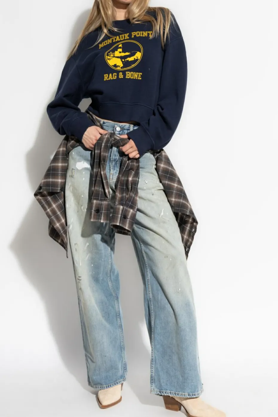 Rag & Bone NAVY BLUE Sweatshirt with print