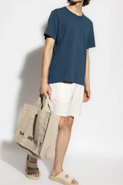 Rag & Bone NAVY BLUE T-shirt with a crew neck