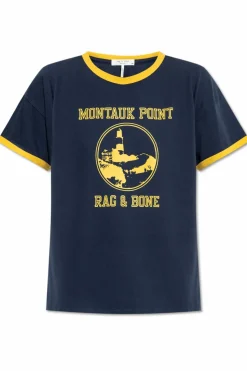 Rag & Bone NAVY BLUE T-shirt with print