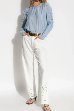 Rag & Bone WHITE Pants with openwork finishing