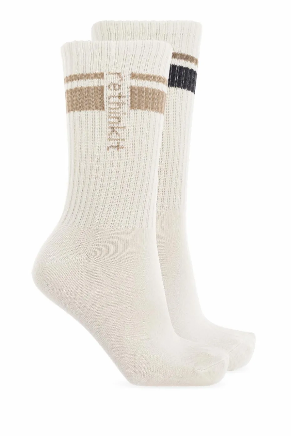 Rethinkit Studios cream 2-pack socks with logo