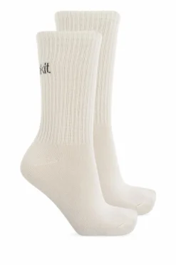 Rethinkit Studios cream Two-pack of socks with logo