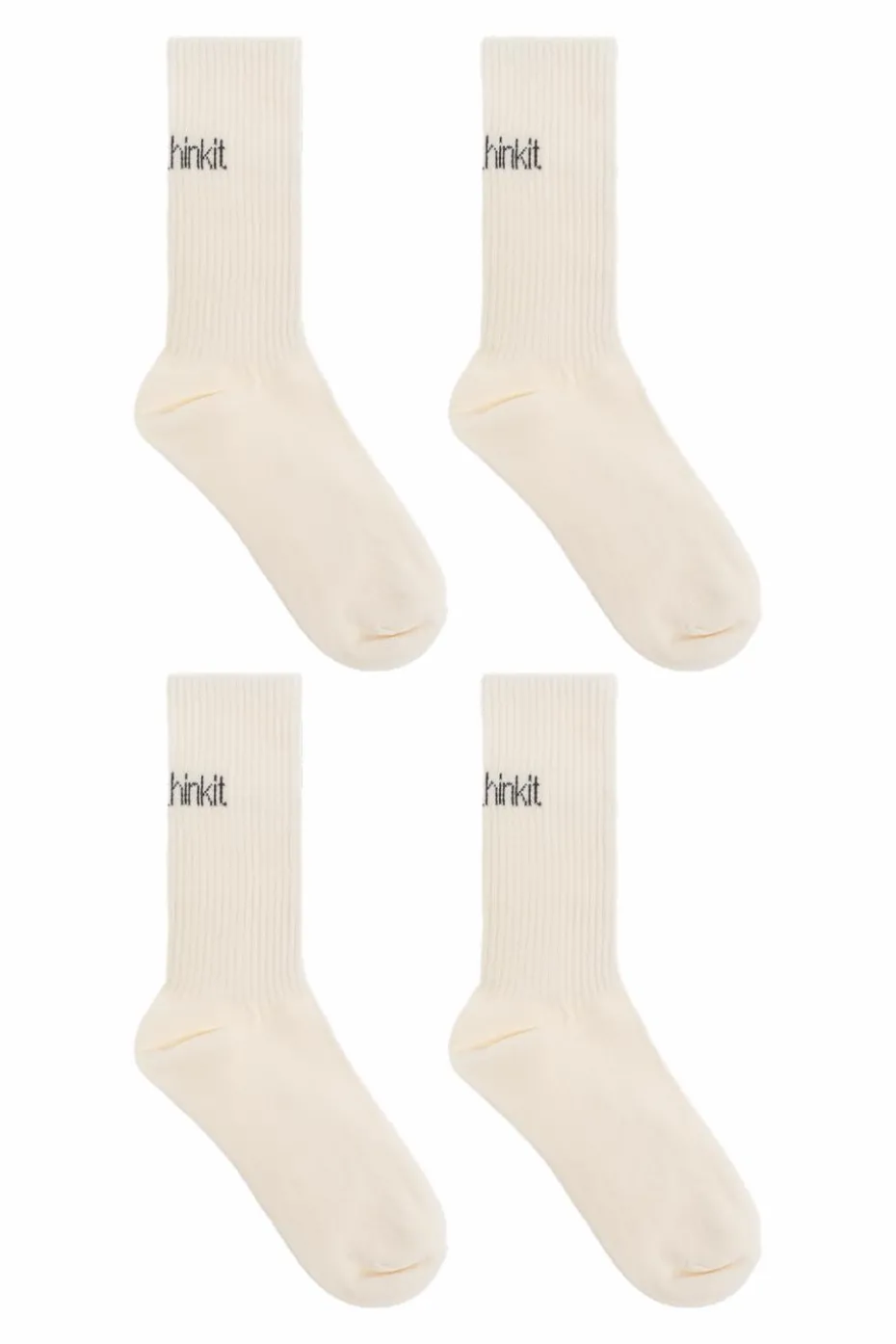 Rethinkit Studios cream Two-pack of socks with logo