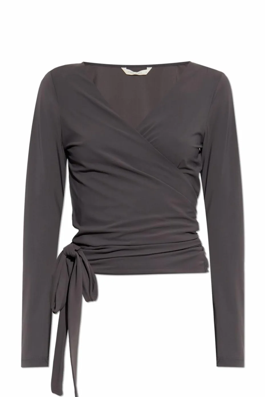 Rethinkit Studios GREY Wrap-front tie top
