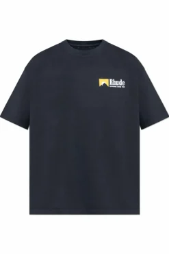 Rhude BLACK T-shirt with print