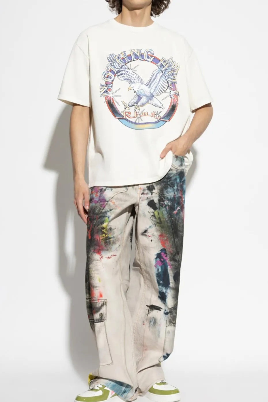 Rhude WHITE T-shirt with print