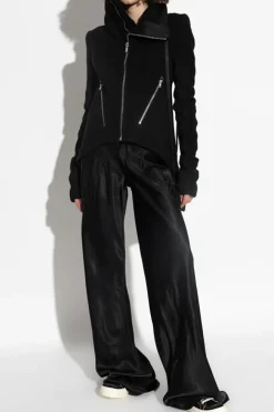 Rick Owens BLACK Asymmetrical jacket with wide collar