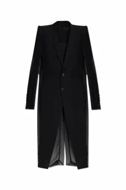 Rick Owens BLACK Coat Fogpocket Neune