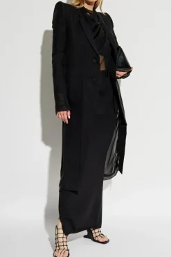 Rick Owens BLACK Coat Fogpocket Neune