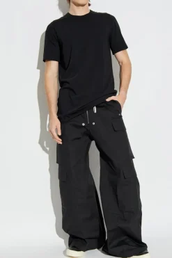 Rick Owens BLACK Cotton T-shirt with a crew neck