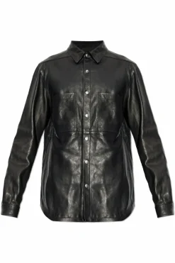 Rick Owens BLACK Leather jacket with pockets