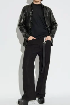 Rick Owens BLACK Leather jacket with pockets