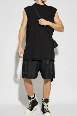 Rick Owens BLACK Leather shorts