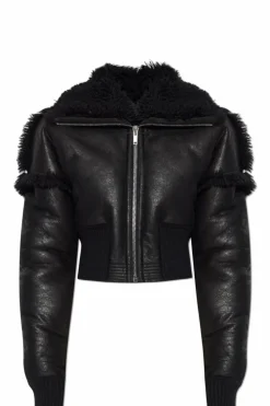 Rick Owens BLACK Short leather jacket
