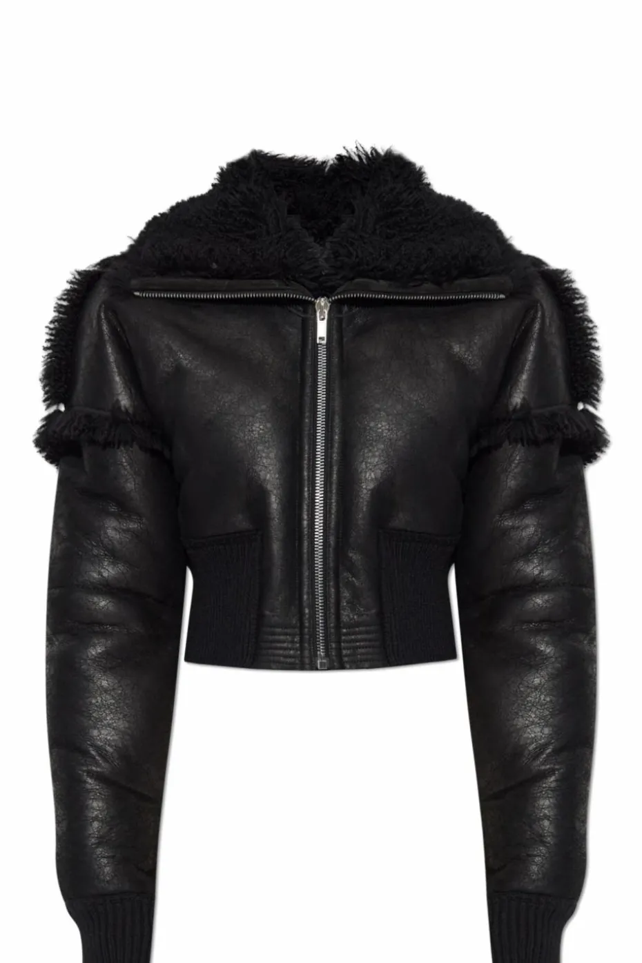 Rick Owens BLACK Short leather jacket