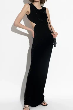 Rick Owens BLACK Sleeveless velvet dress