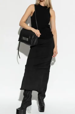 Rick Owens BLACK Striped 'Tank' top by Rick Owens