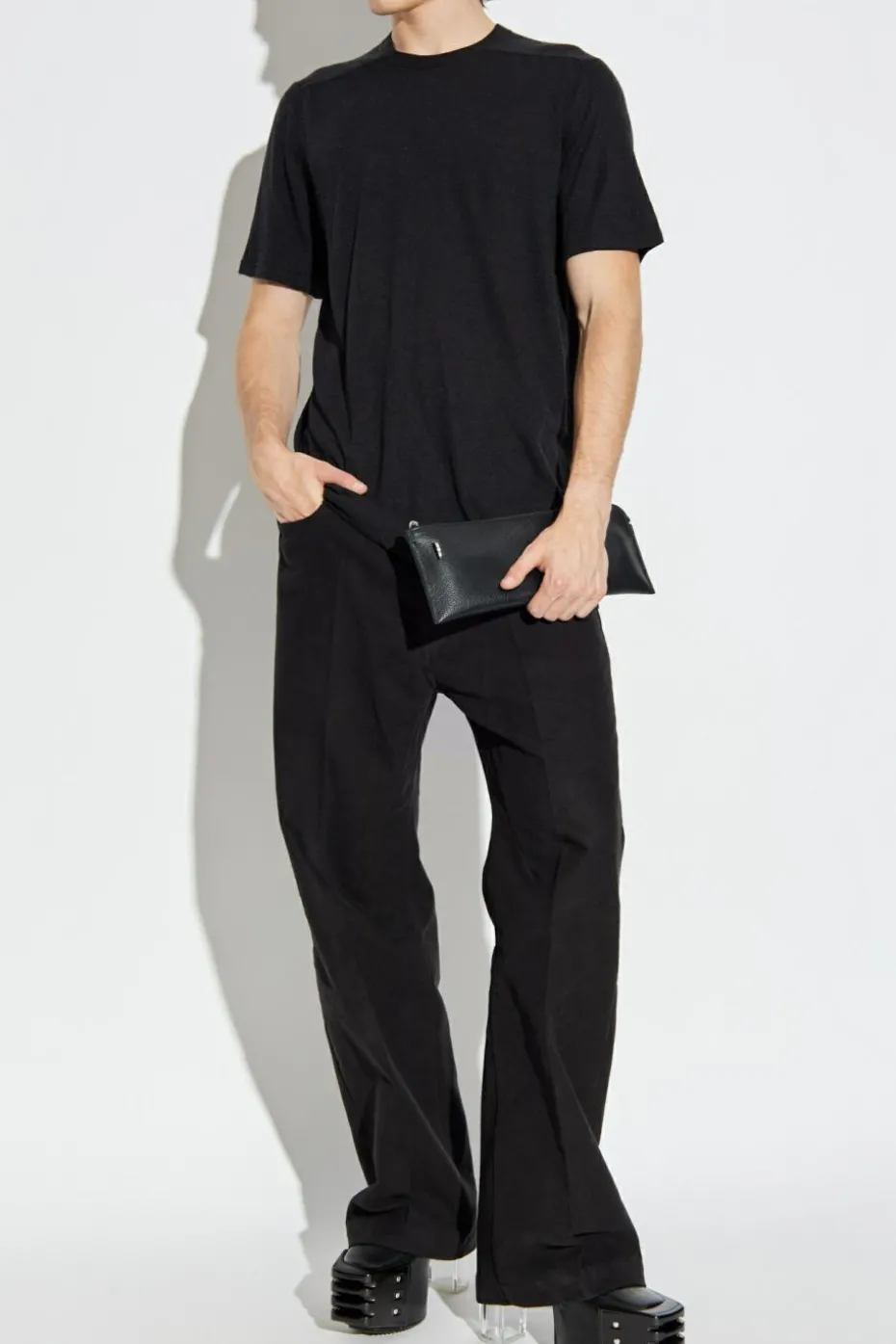 Rick Owens BLACK T-shirt with a crew neck