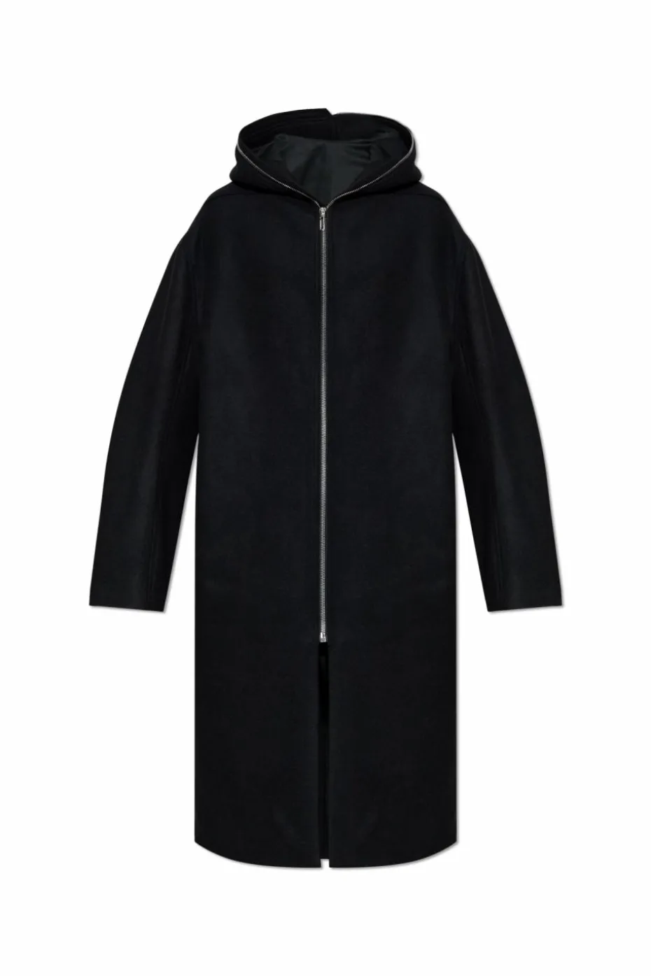 Rick Owens BLACK Wool coat with hood