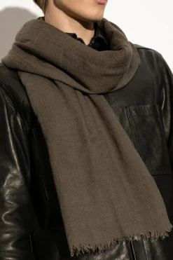 Rick Owens BROWN Scarf with fringes
