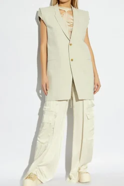 Rick Owens cream Blazer Dirt Tailored SL