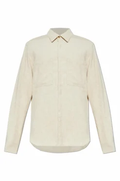 Rick Owens cream Corduroy shirt with pockets