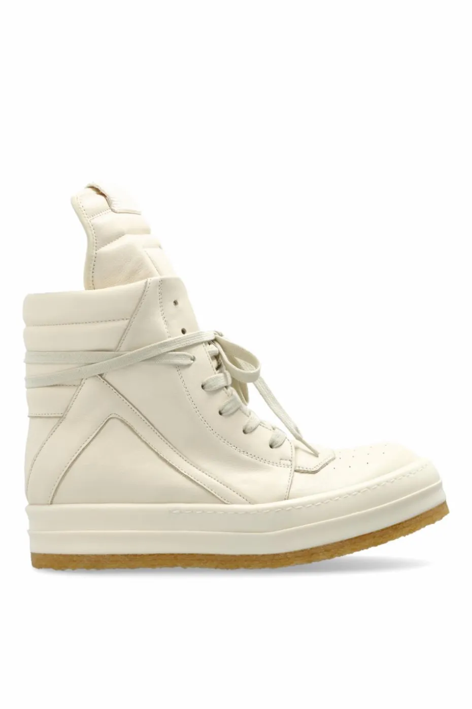 Rick Owens cream Leather shoes `Creep Geobasket`