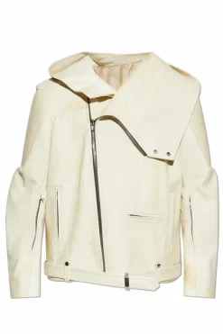 Rick Owens cream Leather jacket Stooges