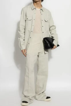 Rick Owens cream Ribbed T-shirt Rib