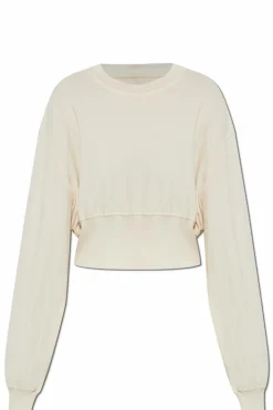Rick Owens DRKSHDW cream Cotton crop top