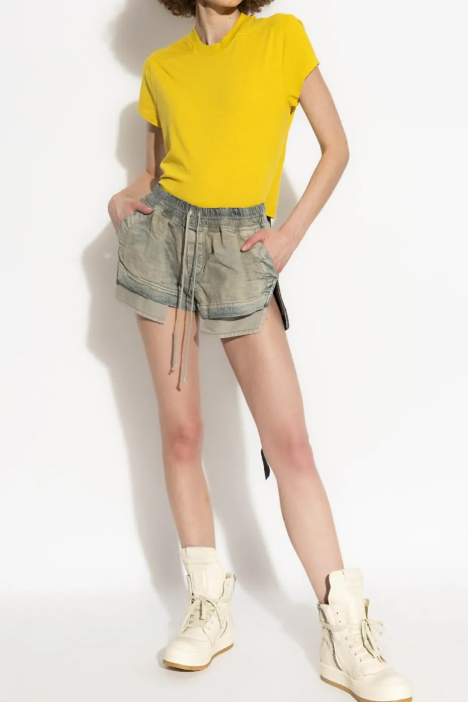 Rick Owens DRKSHDW YELLOW T-shirt "Small Level T"