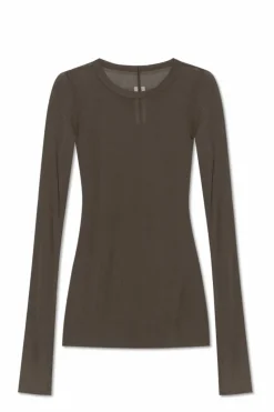 Rick Owens GREEN Ribbed long-sleeve top