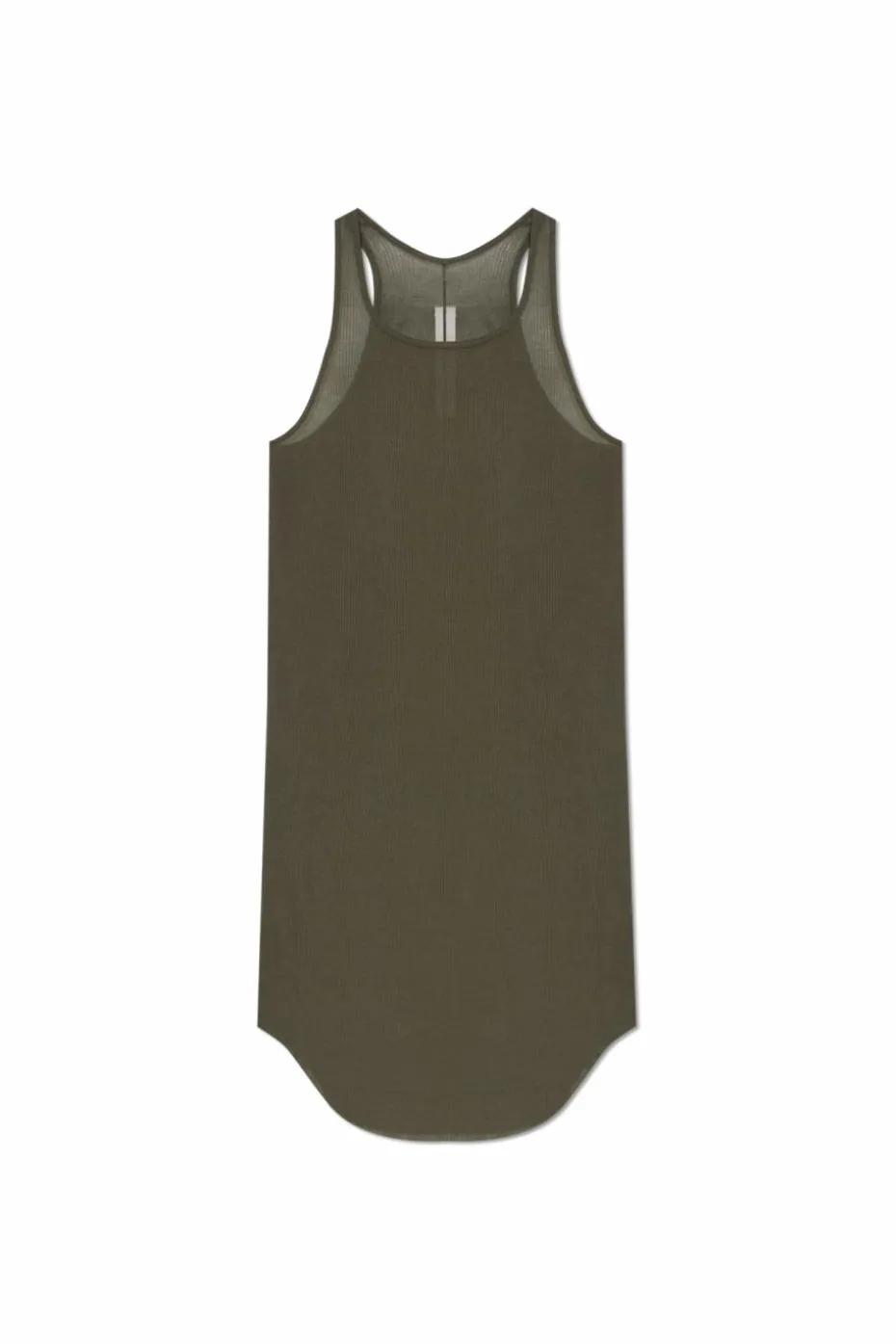 Rick Owens GREEN Ribbed sleeveless top