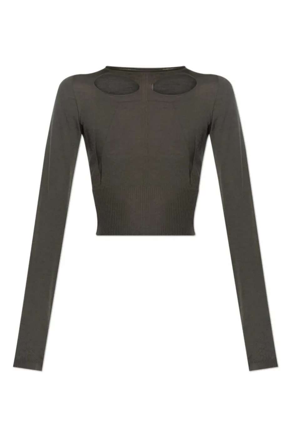 Rick Owens GREEN Sweater `Slashed`