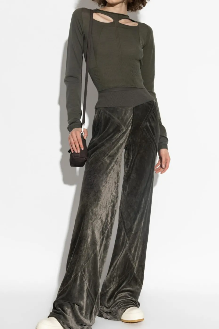 Rick Owens GREEN Sweater `Slashed`