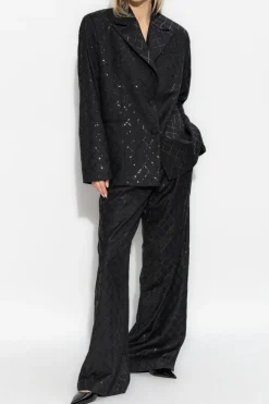 ROTATE BLACK Blazer with shimmering sequins