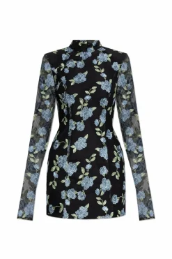 ROTATE BLACK Dress with floral pattern