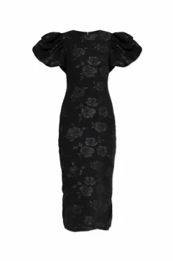 ROTATE BLACK Dress with floral pattern