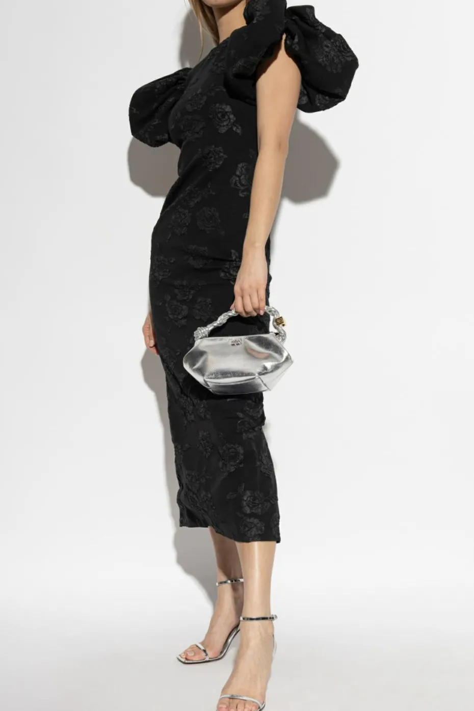 ROTATE BLACK Dress with floral pattern
