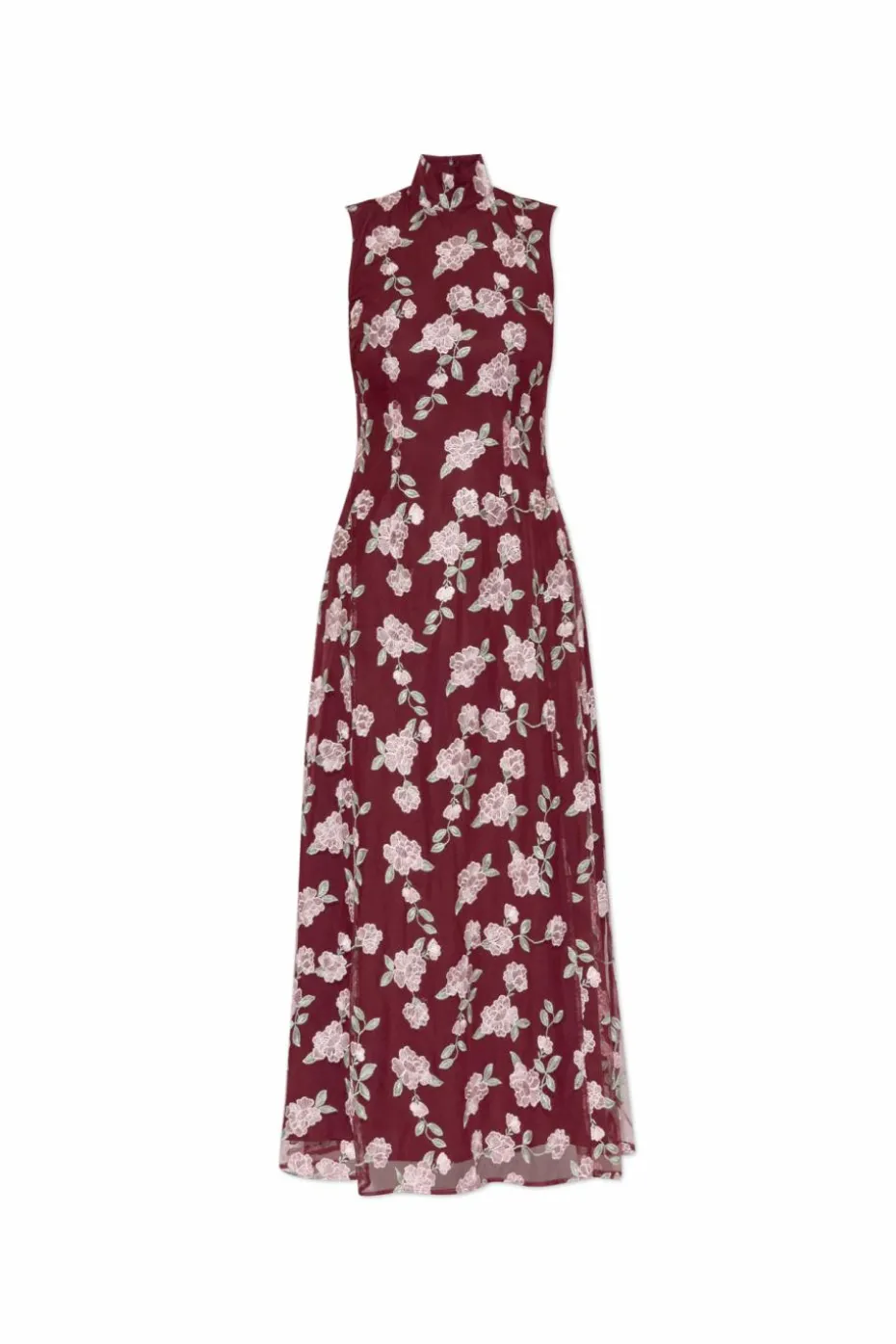 ROTATE BURGUNDY Floral print dress