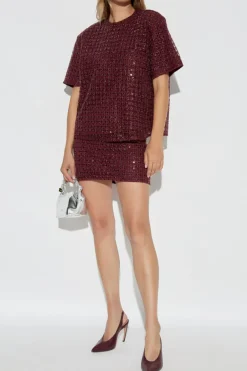 ROTATE BURGUNDY Short-sleeve top