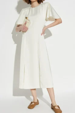ROTATE cream Dress with slits