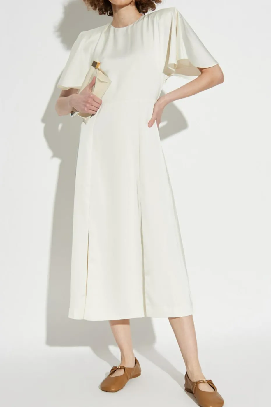 ROTATE cream Dress with slits
