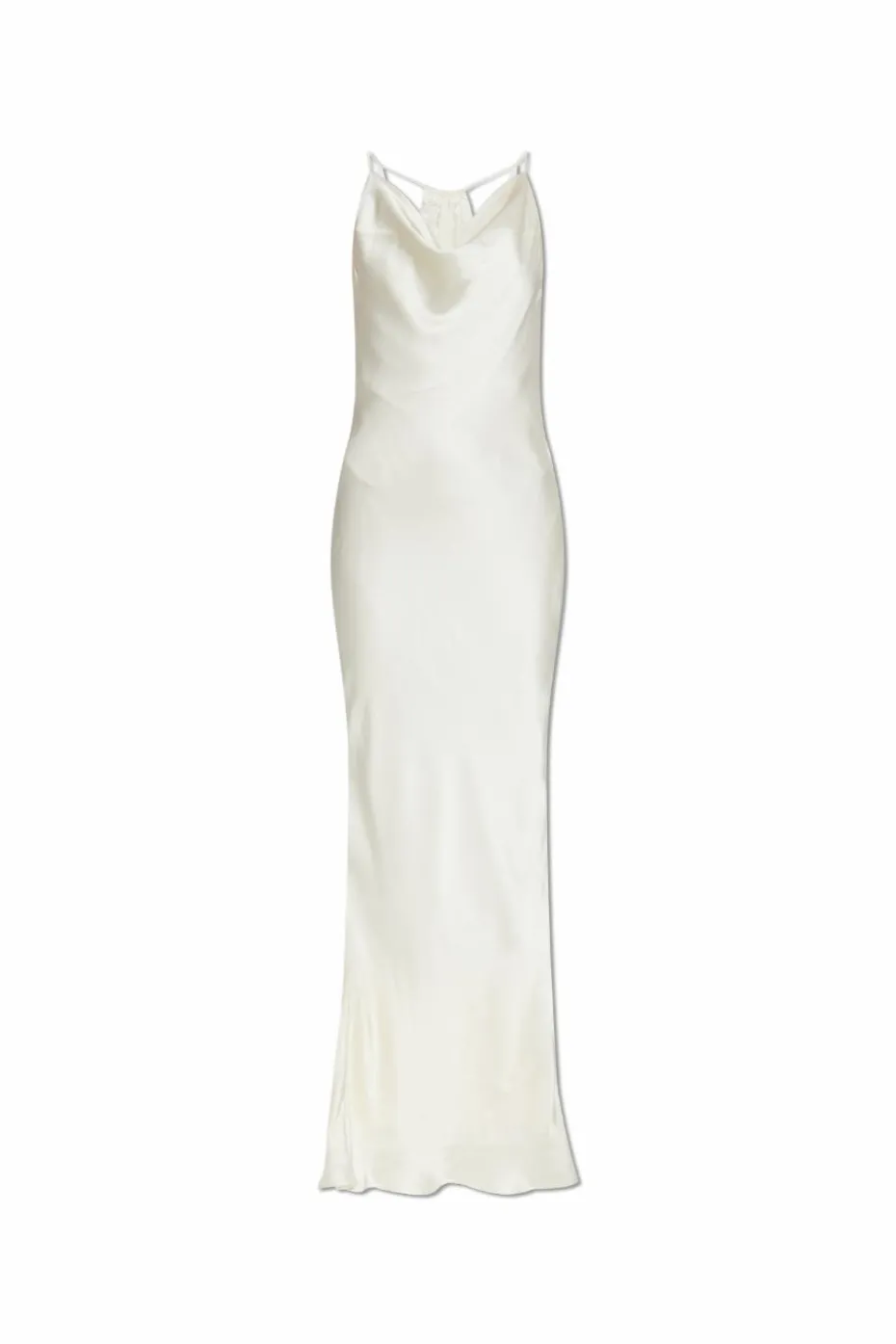 ROTATE cream Silk dress